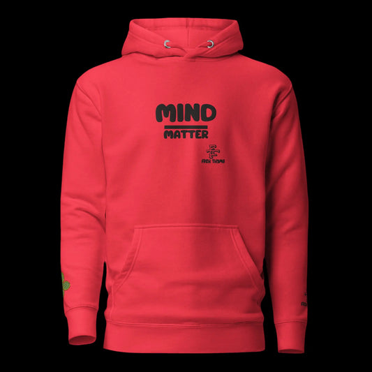 Mind Over Matter Black Print Red Hoodie - Frsh Thyme